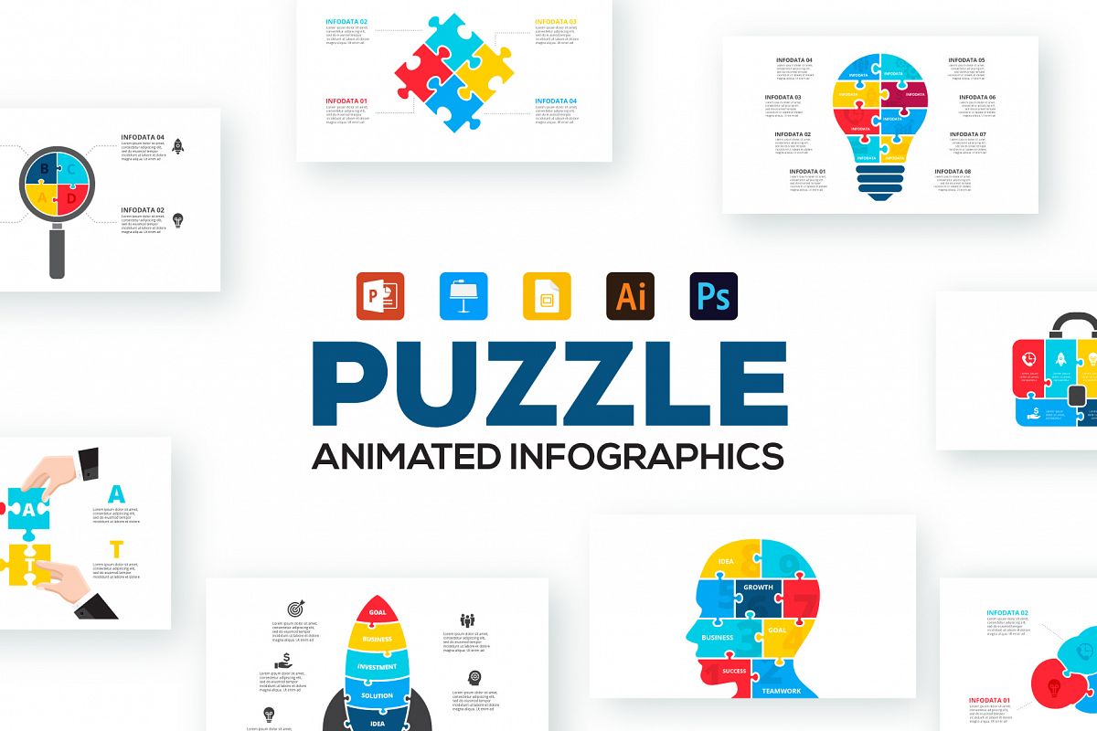 Puzzle Animated Infographics example image 1