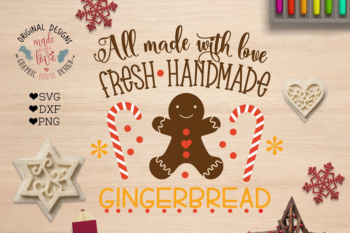 Handmade Gingerbread Cut File - Farmer's Market Christmas example image 1