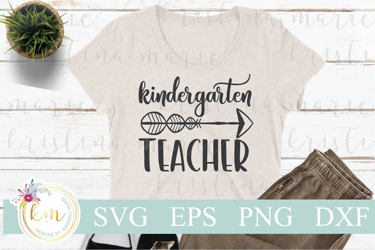 Kindergarten Teacher Cut File Set example image 1