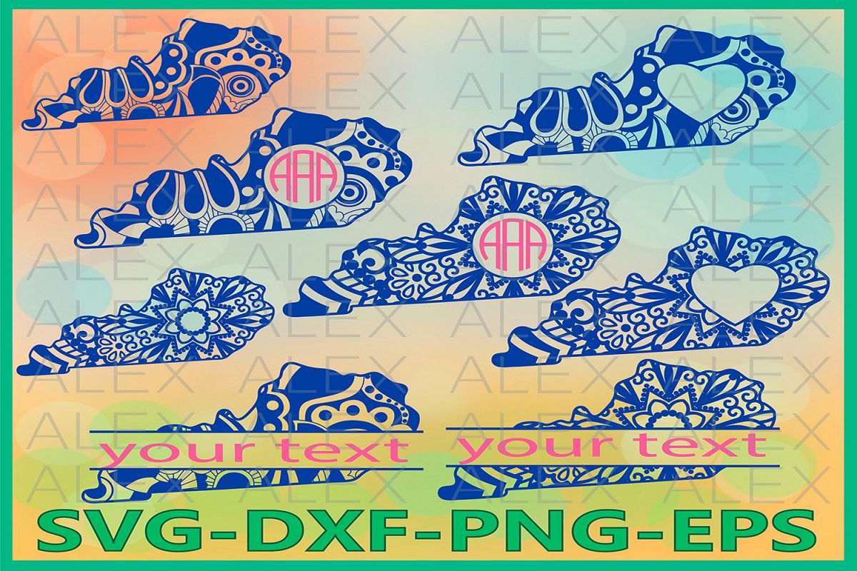Kentucky State SVG, Kentucky Mandala SVG, Zentangle svg example image 1