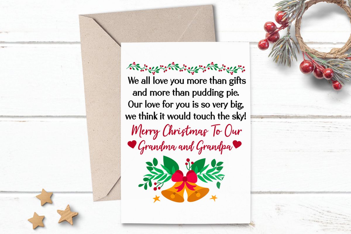 Printable Christmas Card Greeting For Grandma Grandpa