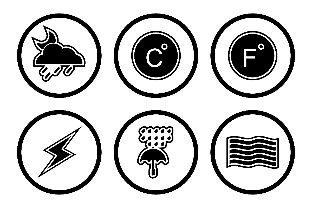 Set Of Weather And Season Icons example image 1