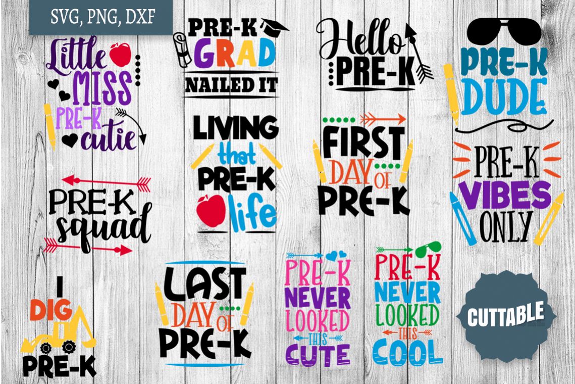 Pre-K cut file quotes, pre-k bundle, Prek SVGs example image 1