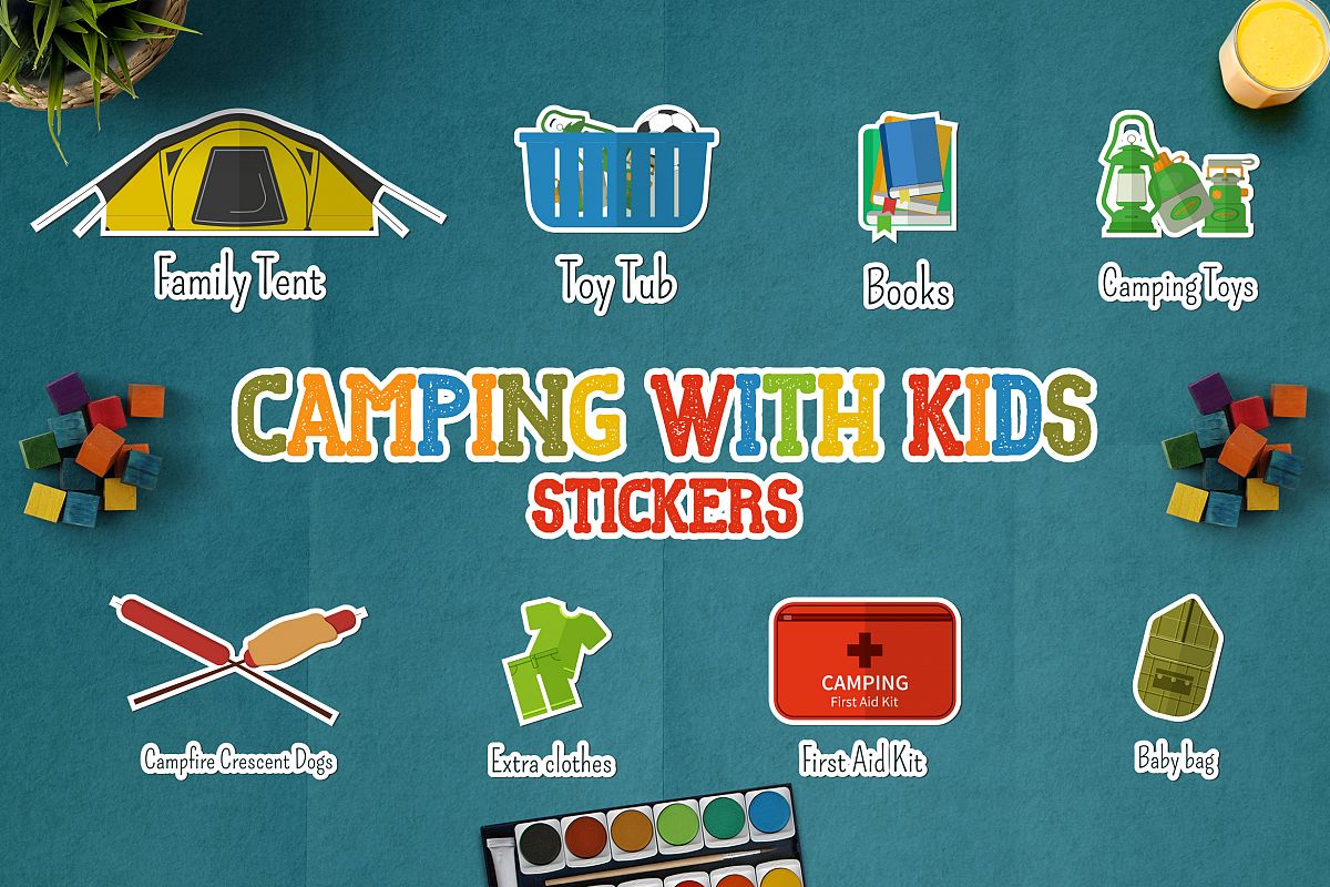Camping With Kids Stickers example image 1