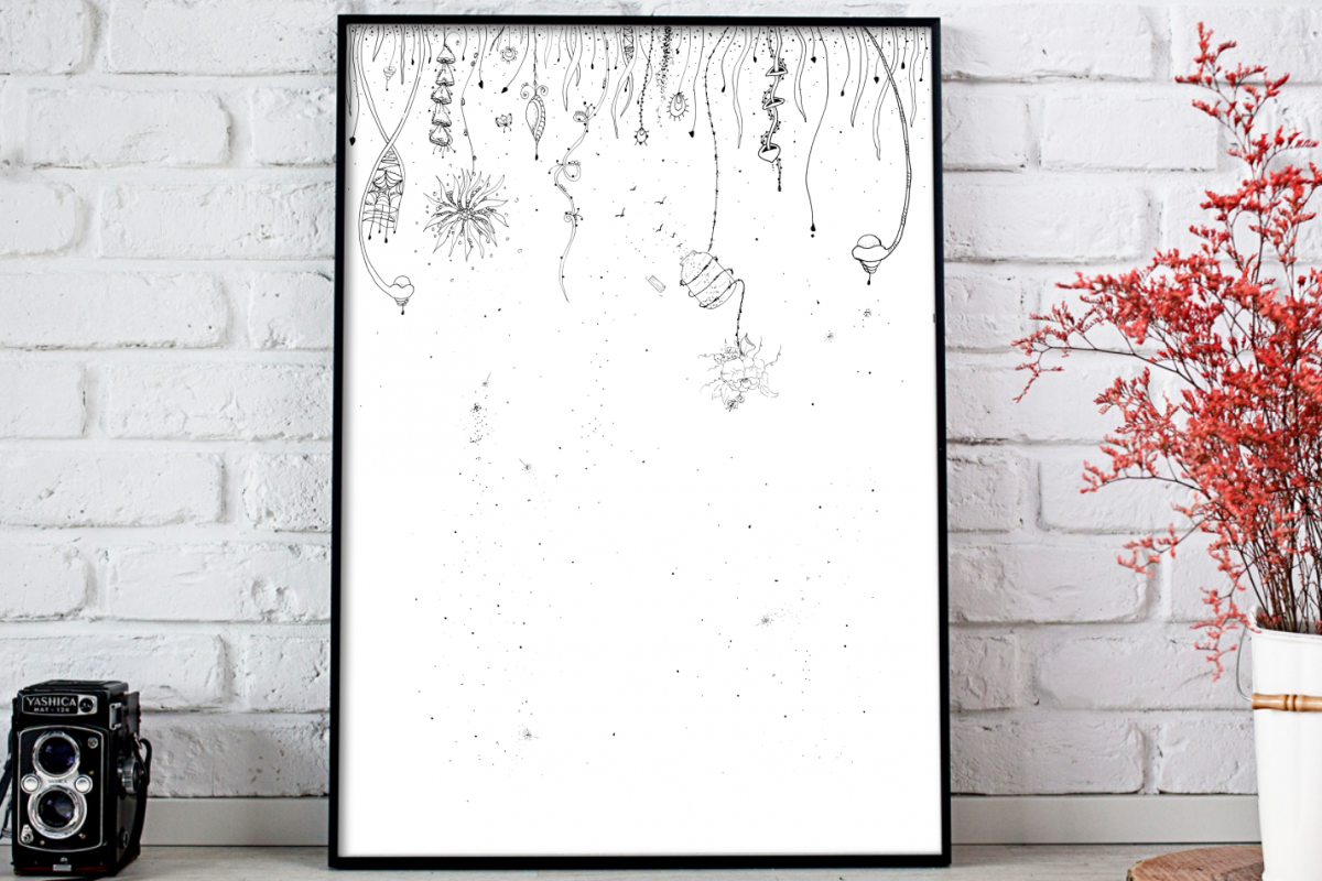 Magical Doodle Flowers, A1, SVG example image 1