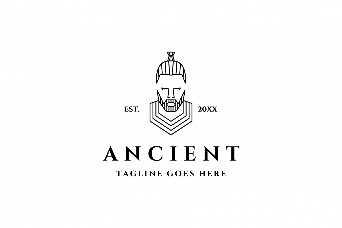 ancient man line art logo example image 1