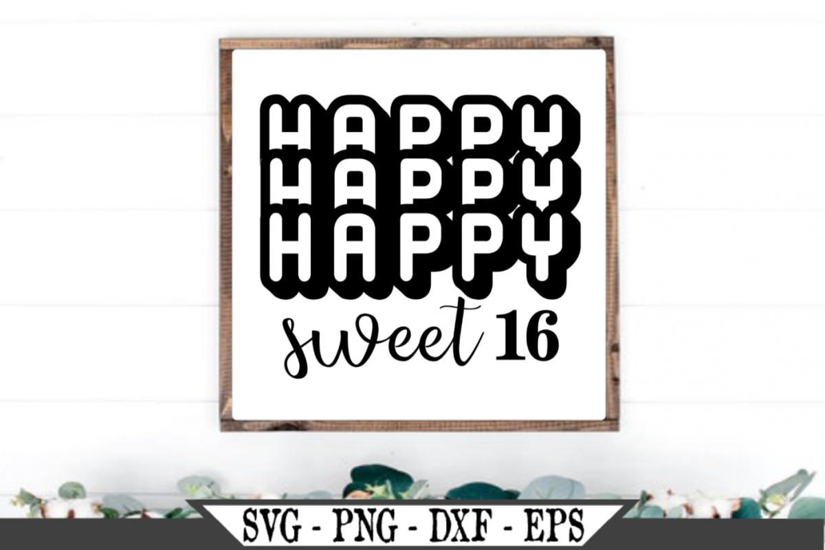 Download Happy Sweet 16 Retro SVG