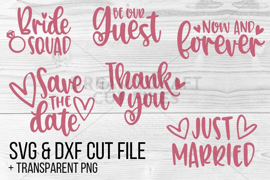Wedding SVG DXF PNG cut files example image 1