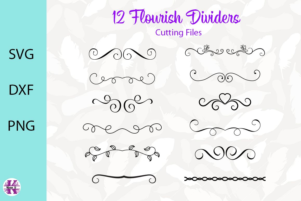 Download 12 Flourish Divider SVG Cut Files