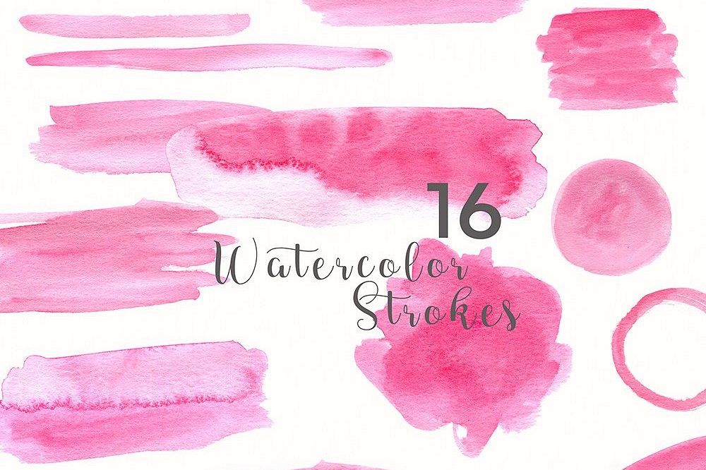 48 Pastel Watercolor Strokes example image 1