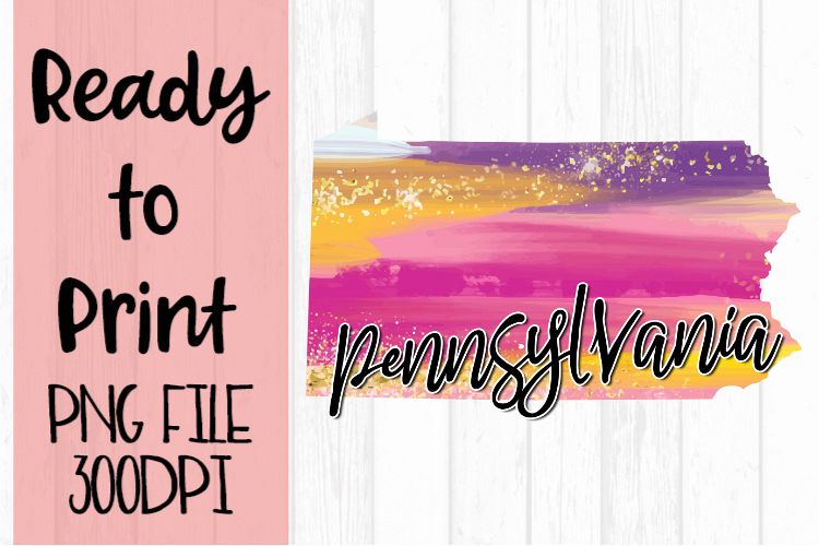 Pennsylvania Painted States Ready to Print example image 1