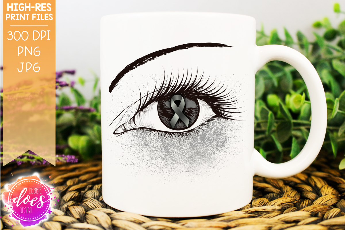 Grey/Gray Awareness Ribbon Eye - Printable Design example image 1