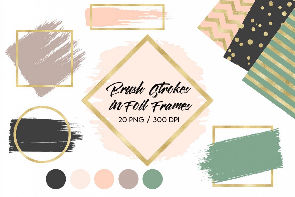 Brush Strokes & Gold Frames II example image 1