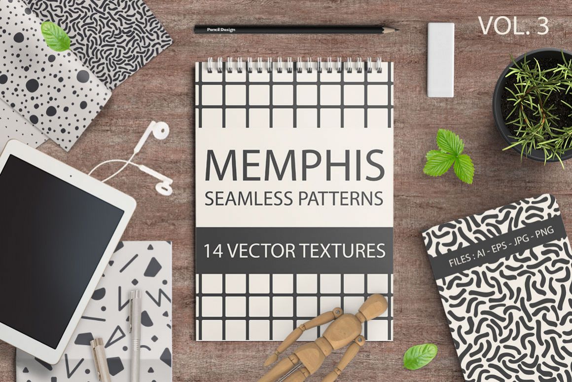 Set of memphis seamless patterns example image 1