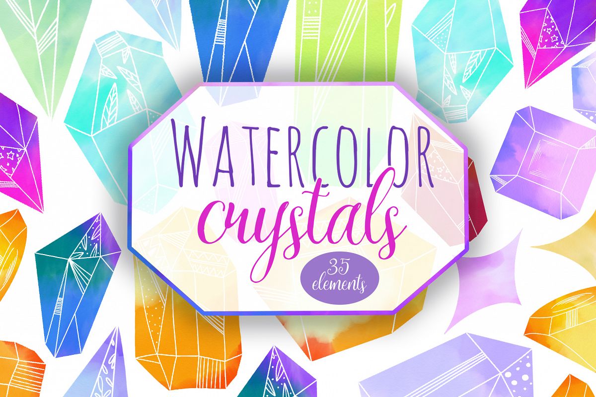 Watercolor Crystals example image 1