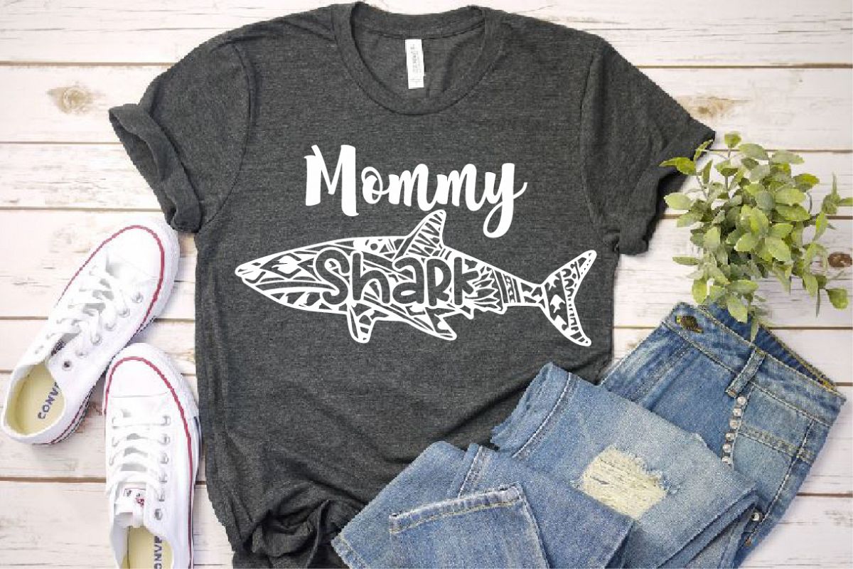 Mommy Shark Tattoo SVG Mother's Day Family Birthday 1319s example image 1