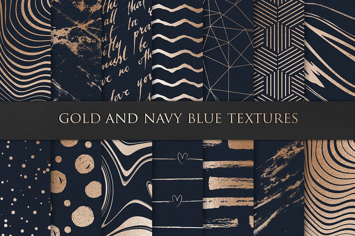 Navy Blue and Gold Digital Paper example image 1