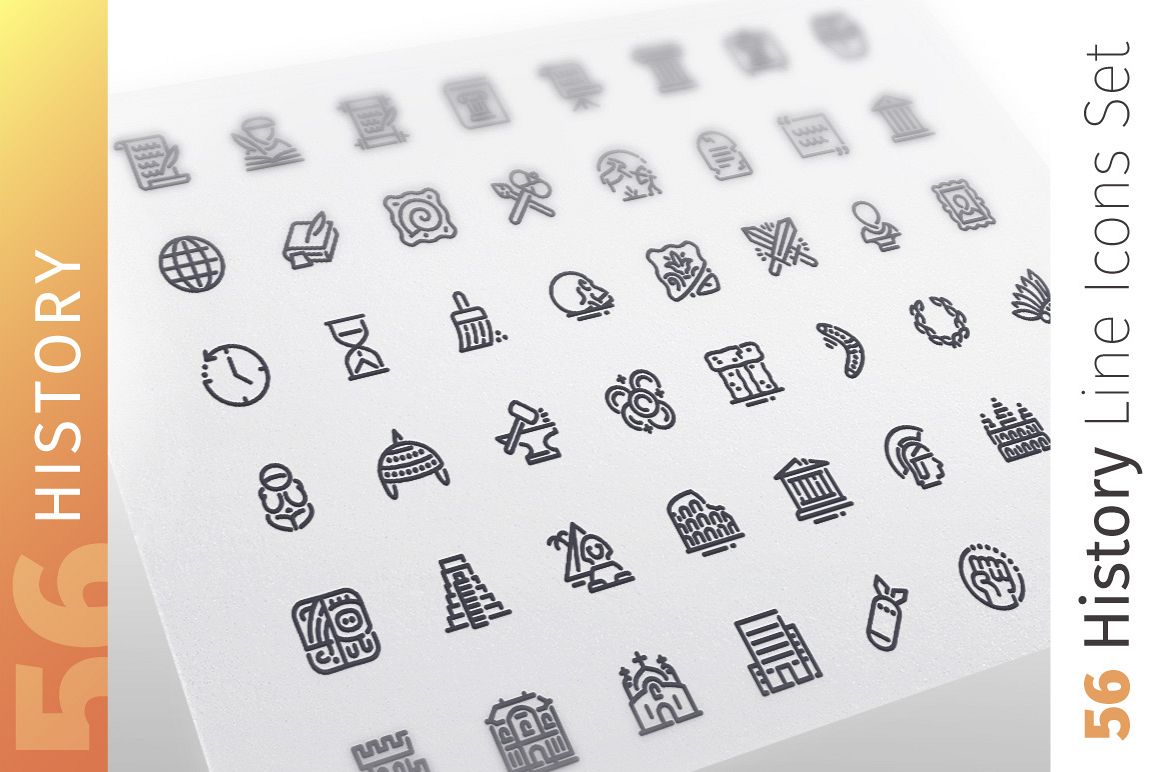 History Line Icons Set example image 1