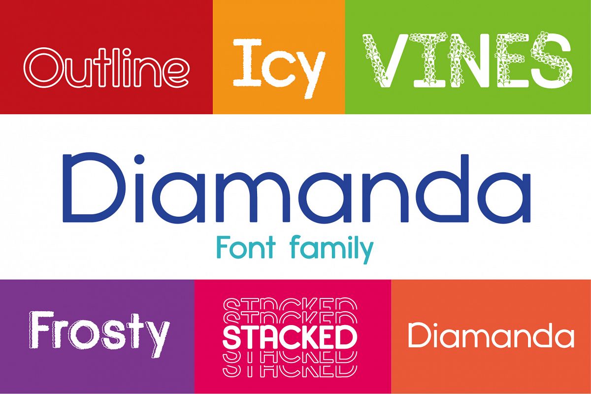 Diamanda Font Family Bundle includes 6 crafting fonts example image 1