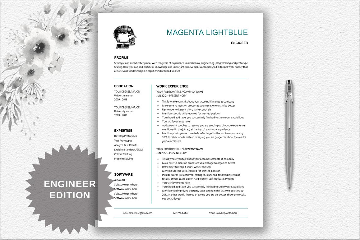Resume Template Engineer example image 1