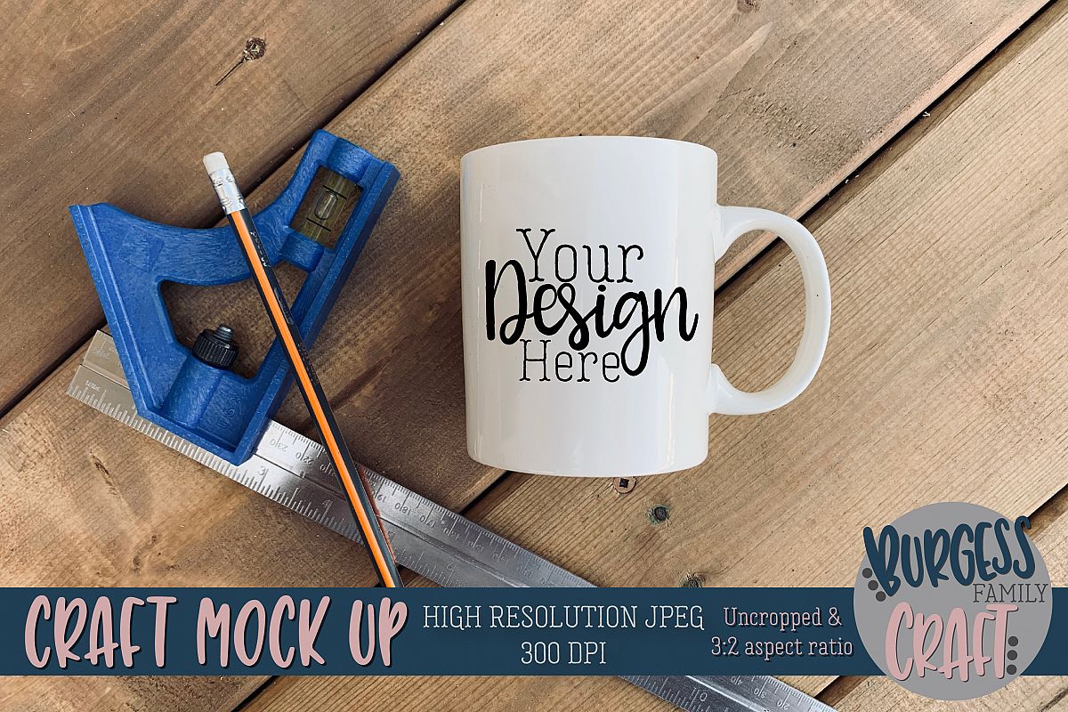 Mug tools mens square Craft mock up|High Resolution example image 1