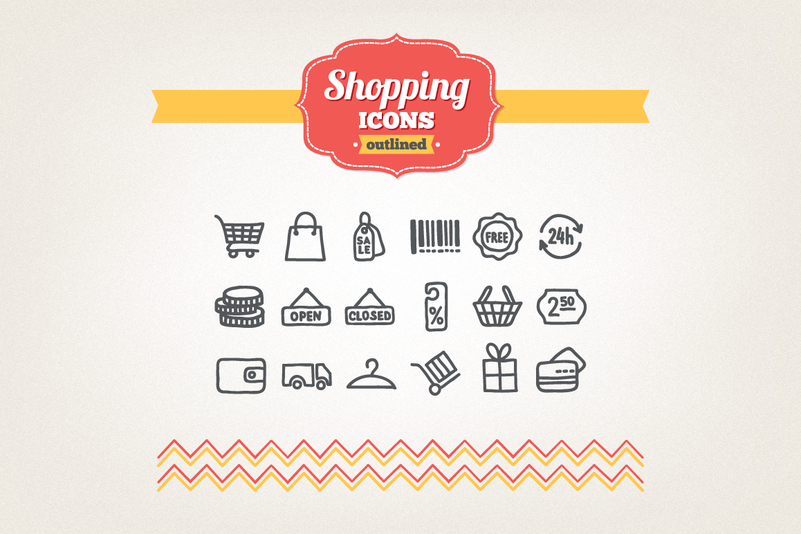 Hand Drawn Shopping Icons example image 1