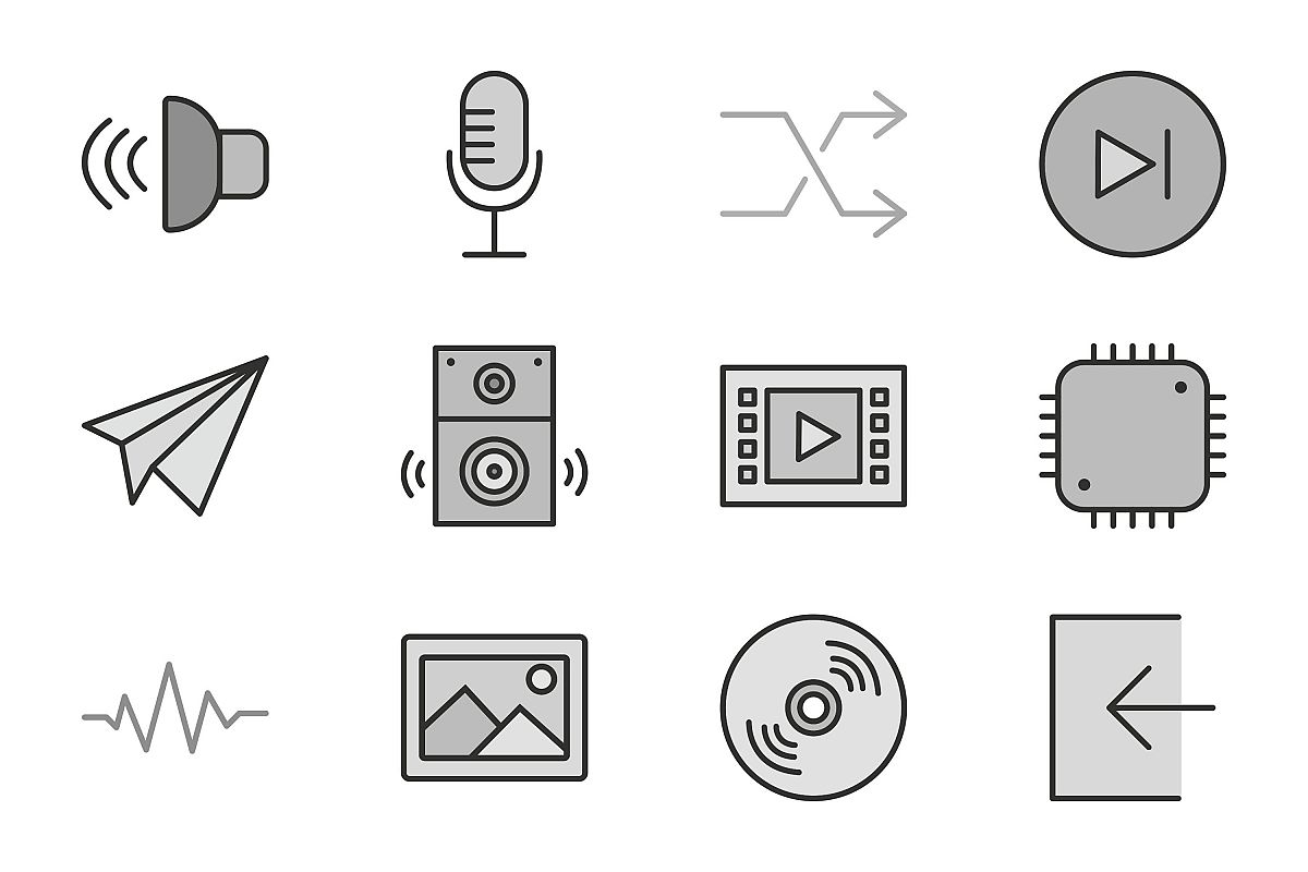 Set Of Multimedia Icons example image 1