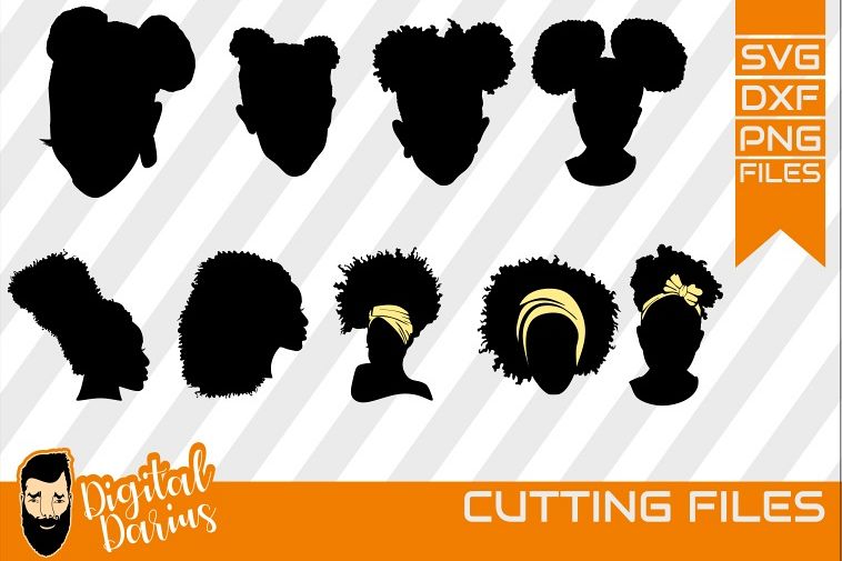 Download 9x Black Woman Bundle SVG, Afro Girl svg, Natural Hair Svg ...