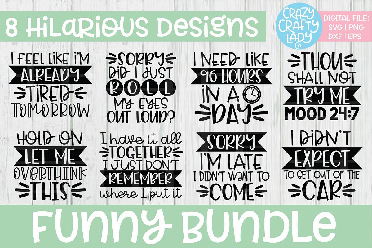 Funny Bundle SVG DXF EPS PNG Cut File example image 1