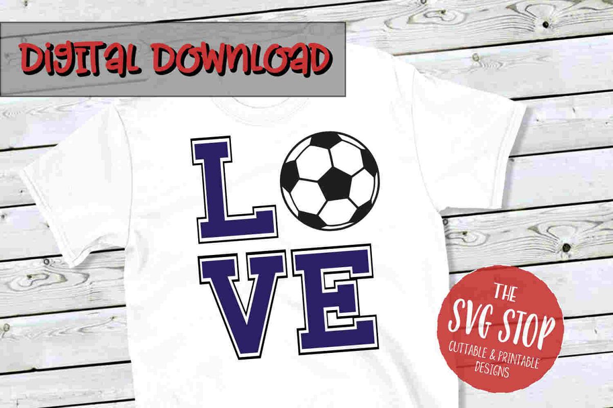 Love Soccer -SVG, PNG, DXF example image 1