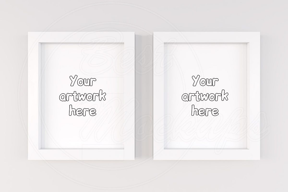Two vertical white frames mock up example image 1