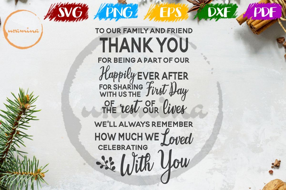 Download Thank You To Our Family And Friend Wedding SVG PDF PNG ...
