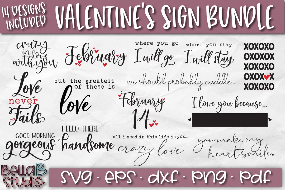 Valentines Day Bundle -Valentines SVG Cut Files, Wood Signs example image 1