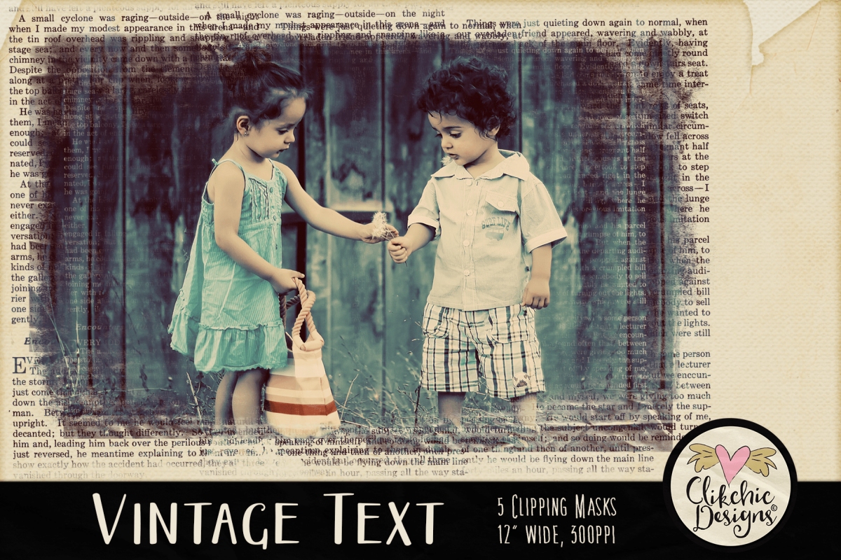 Grunge Clipping Masks - Vintage Text Photoshop Masks & Tutor example image 1