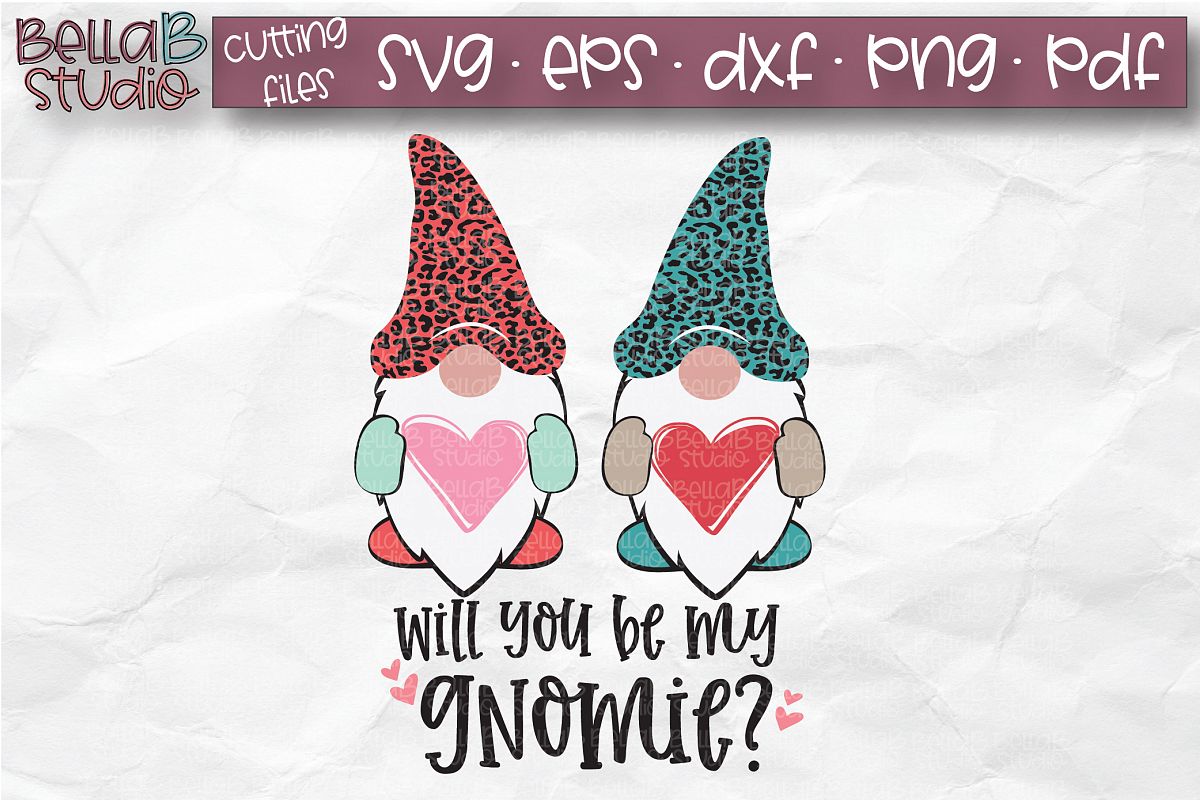 Valentine Gnomes SVG, Will You Be My Gnomie, Leopard example image 1