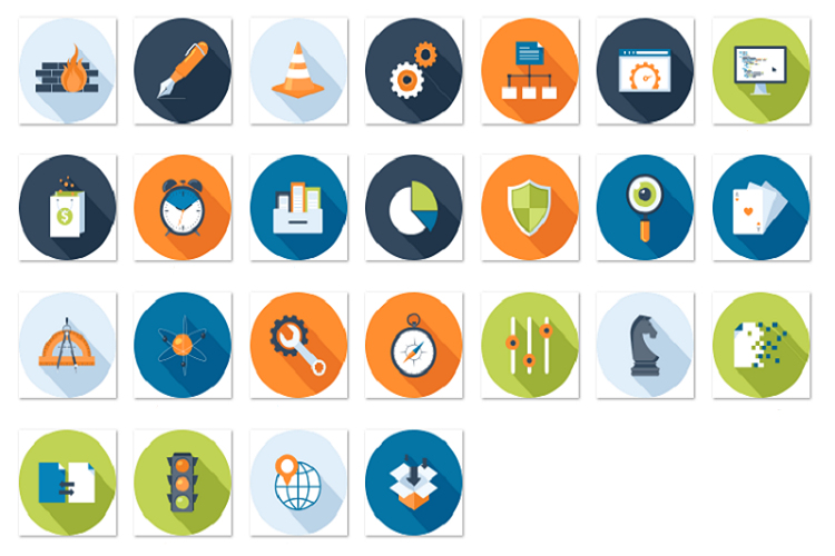 SEO and development round flat 3 example image 1
