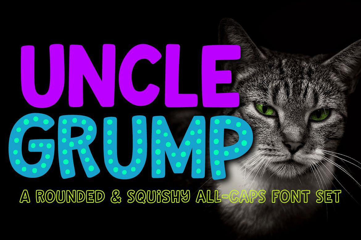 Uncle Grump - a rounded all-caps font! example image 1
