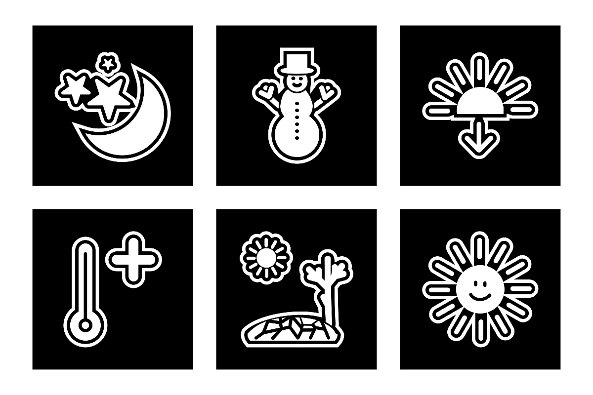 Set Of Weather And Season Icons example image 1