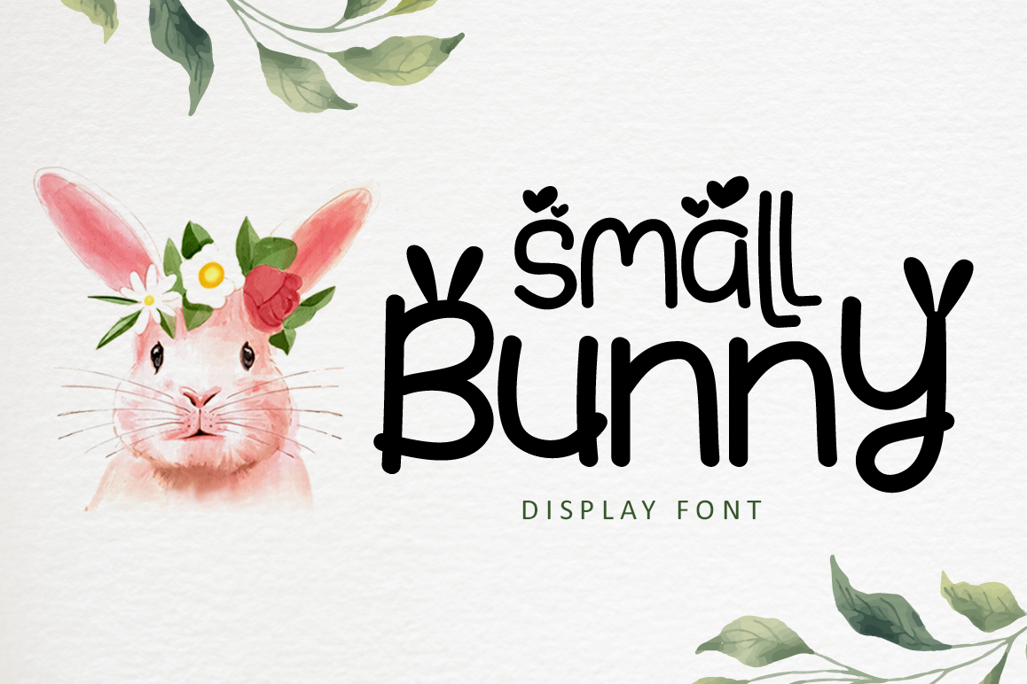 Small Bunny - Display Font For Valentine & Easter Season example image 1