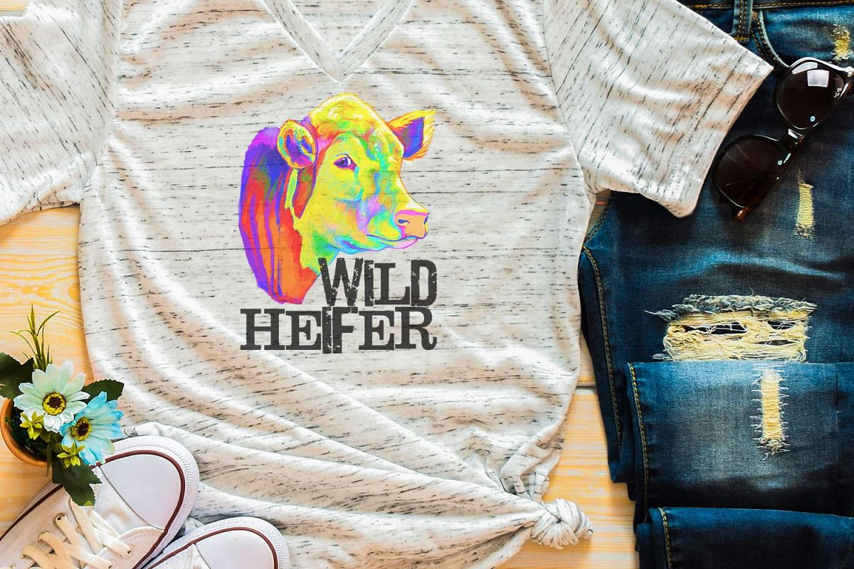 Wild Heifer Sublimation Digital Download example image 1