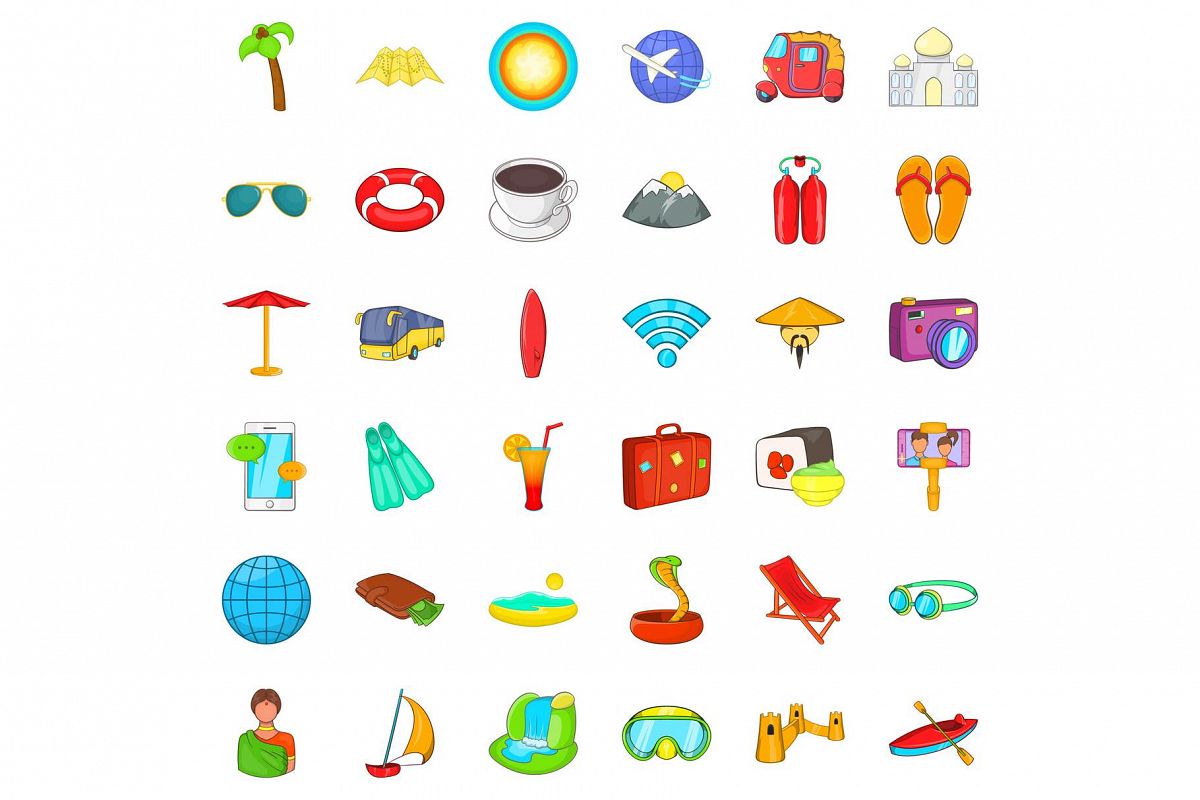 Holiday icons set, cartoon style example image 1