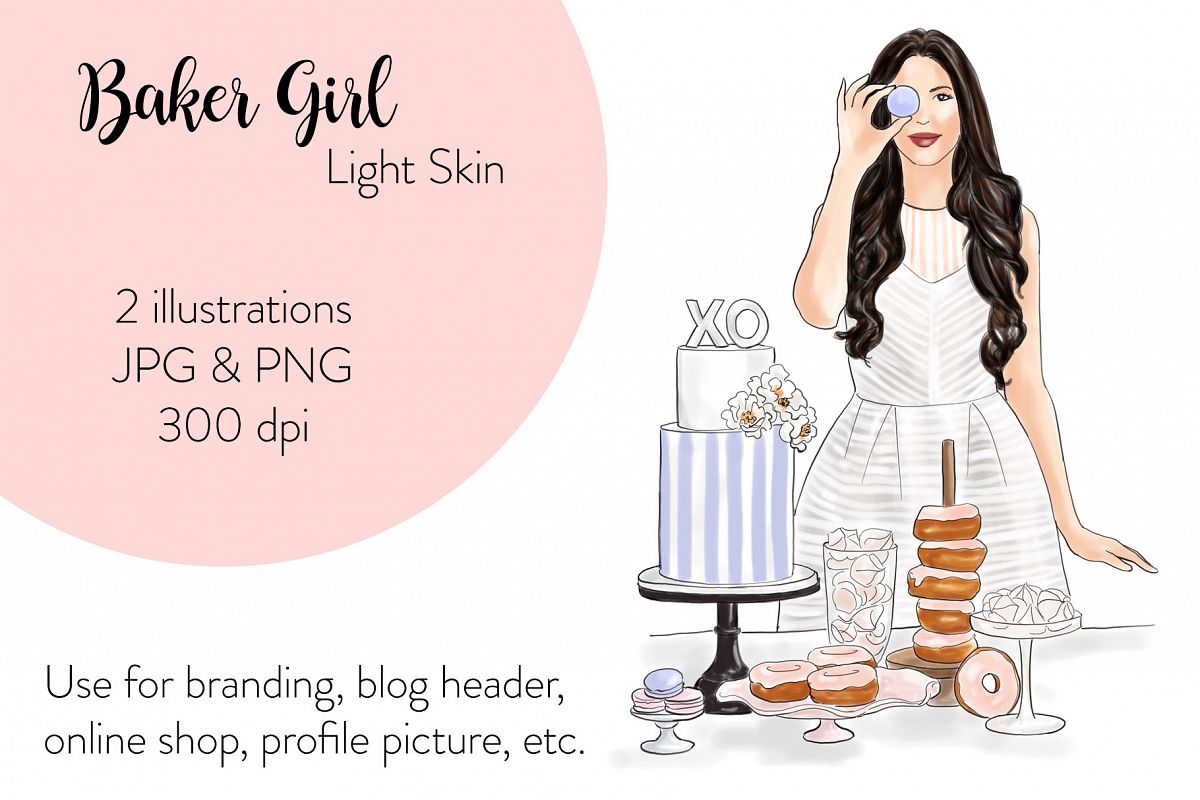 Fashion illustration - Baker Girl - Light Skin example image 1