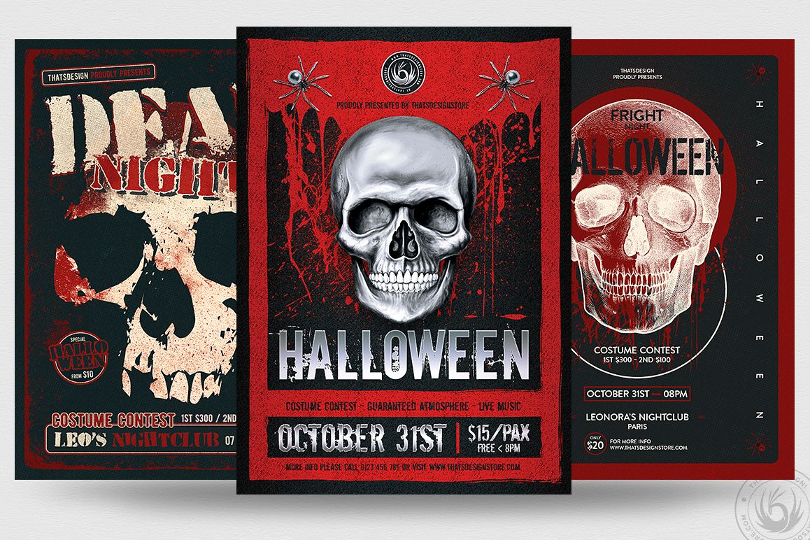 Halloween Flyer Bundle V8 example image 1