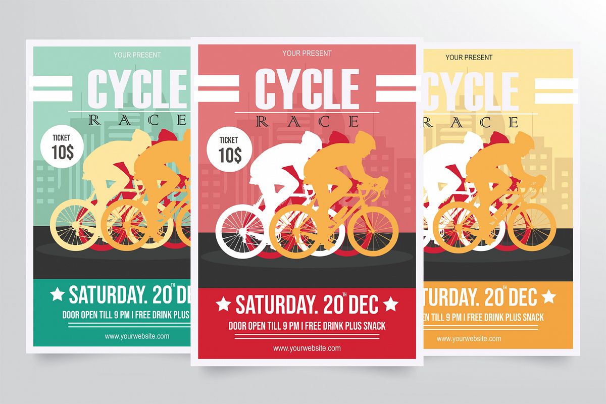 Road Bicycle Racing Flyer Template example image 1