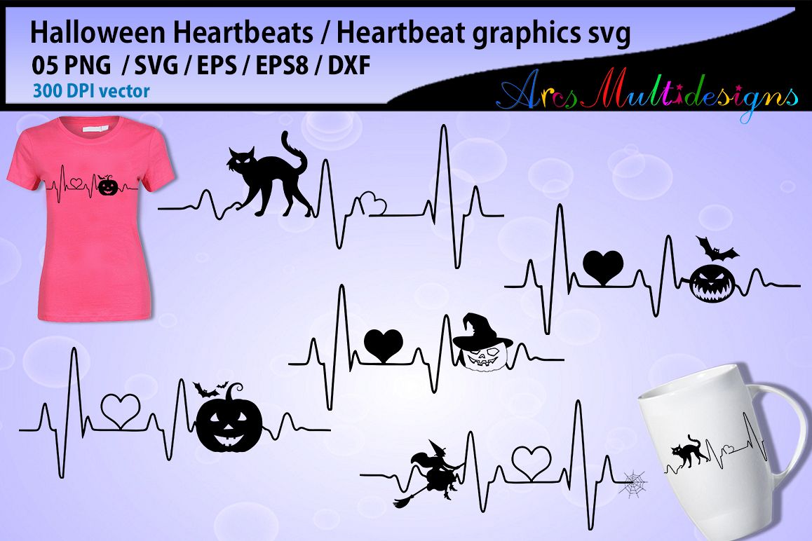 halloween heartbeat graphics and illustration, halloween svg (140473