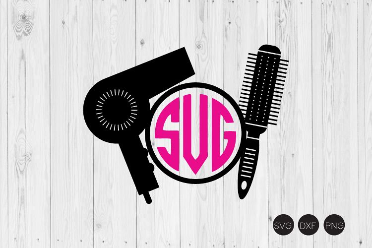 Download Hairdresser Monogram SVG, Hairstylist SVG, DXF, PNG Cut File (190476) | Cut Files | Design Bundles