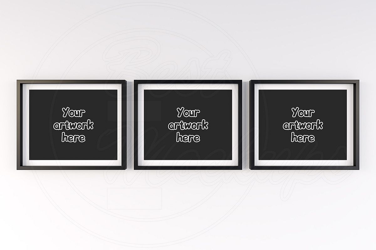Three black and white mockup frame example image 1