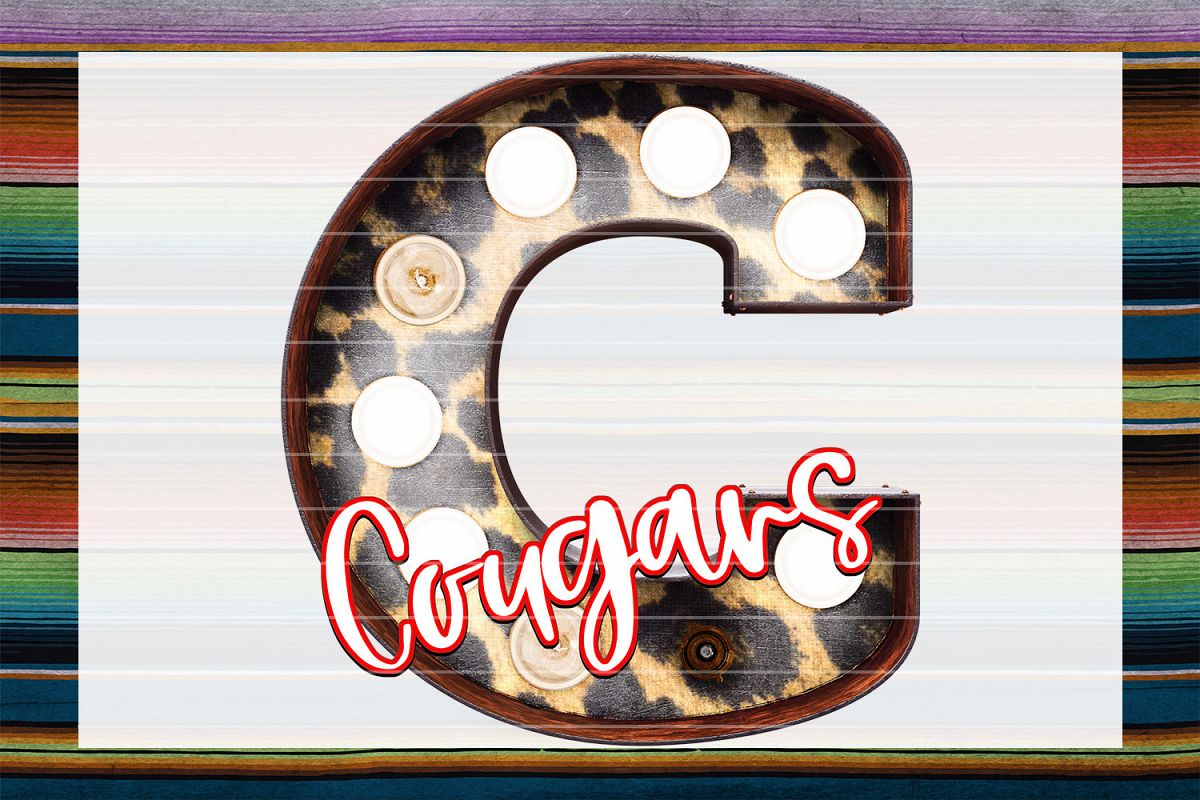 Cougars Leopard Marquee Sublimation PNG example image 1