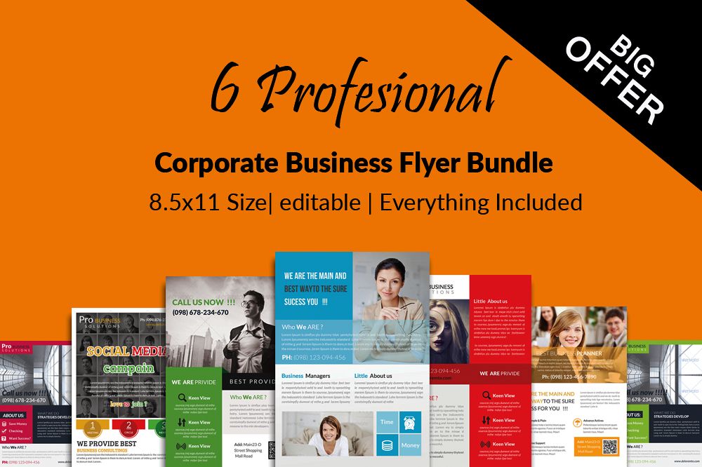 6 Professional Business Flyers Bundle example image 1