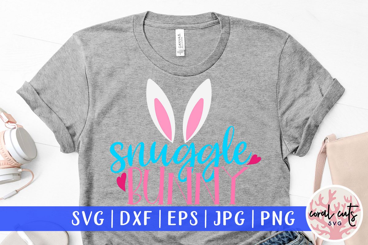 Snuggle bunny - Easter SVG EPS DXF PNG Cutting File example image 1
